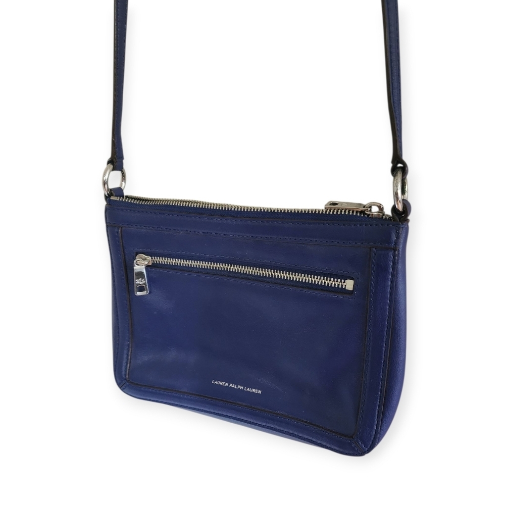 Lauren Ralph Lauren Purple Shoulder Zipped Pockets Adjustable Strap Bag Purse - Picture 3 of 13